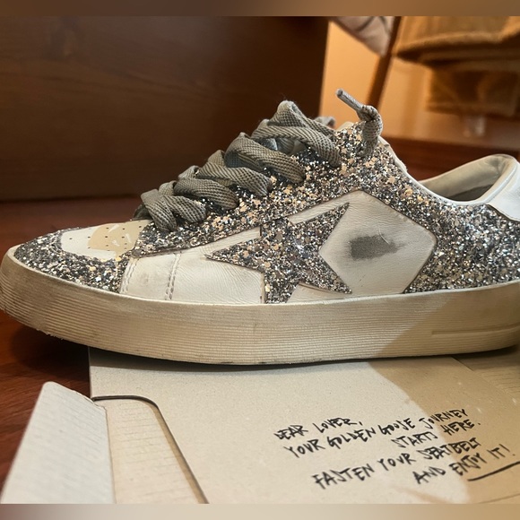 Golden Goose Stardan glitter low-top sneakers NWB size 8 - Picture 13 of 13